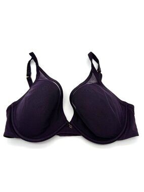 ThirdLove 24/7 Uplift Plunge Bra Purple Mesh Underwire Lightly Padded 34D 1/2
